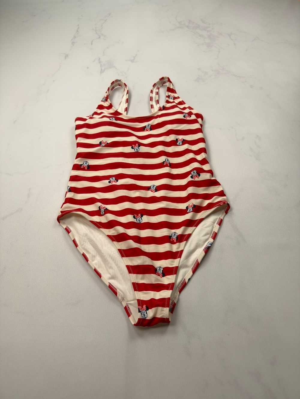 Old Navy x Disney Swimsuit Red White 2010s Nautical - Womens M